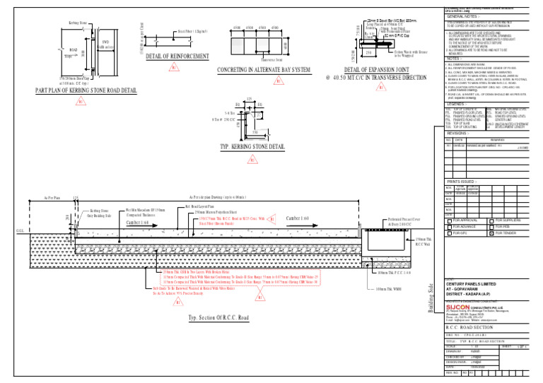 R.C.C. Road Section Details | PDF | Building Technology | Architectural ...