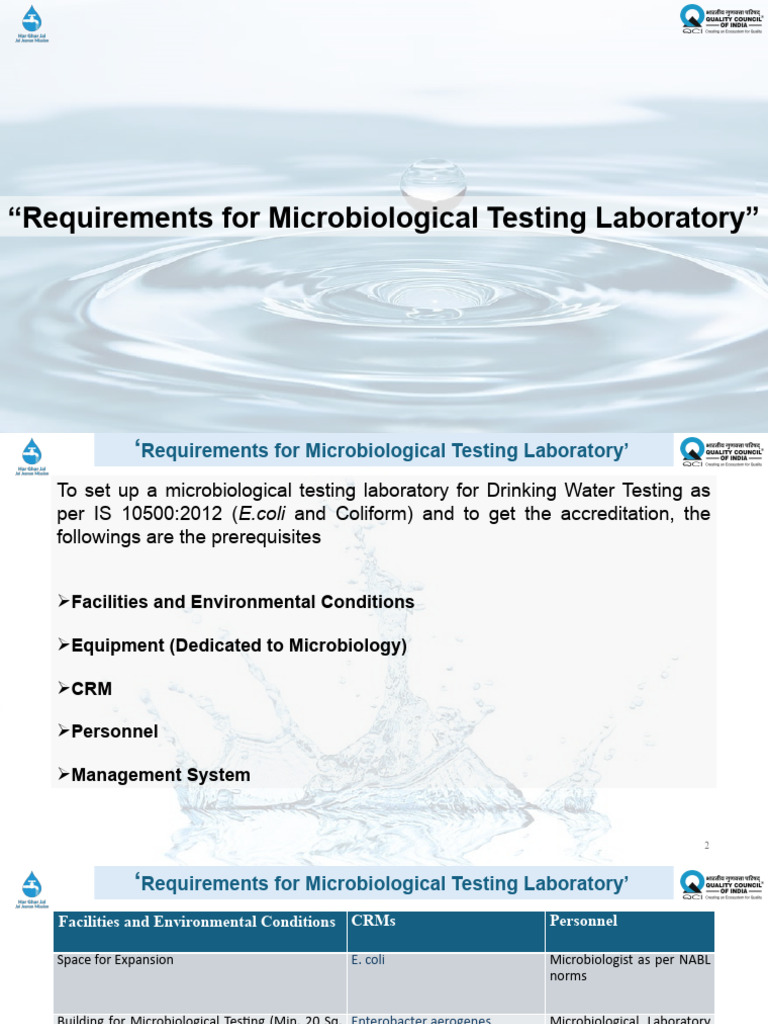 Microbiological Testing Lab Requirements | PDF | Laboratories