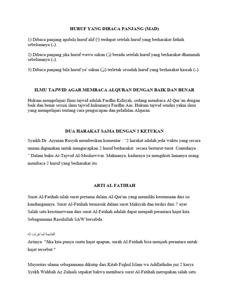 Huruf Yang Dibaca Panjang | PDF