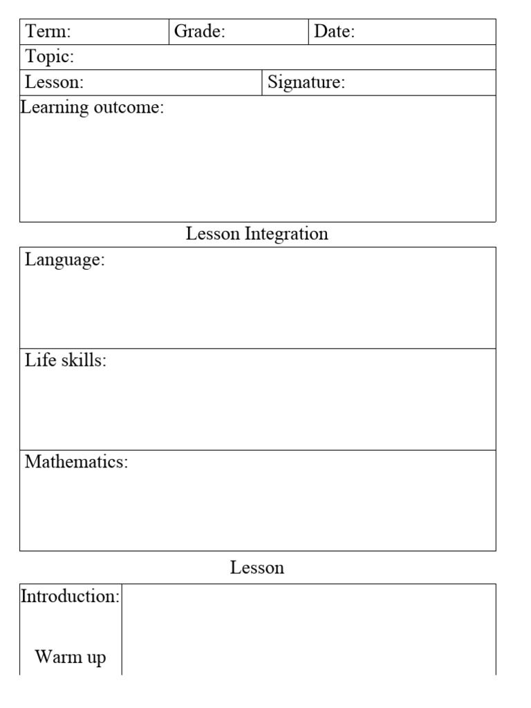 Grade 1 Lesson Plan | PDF