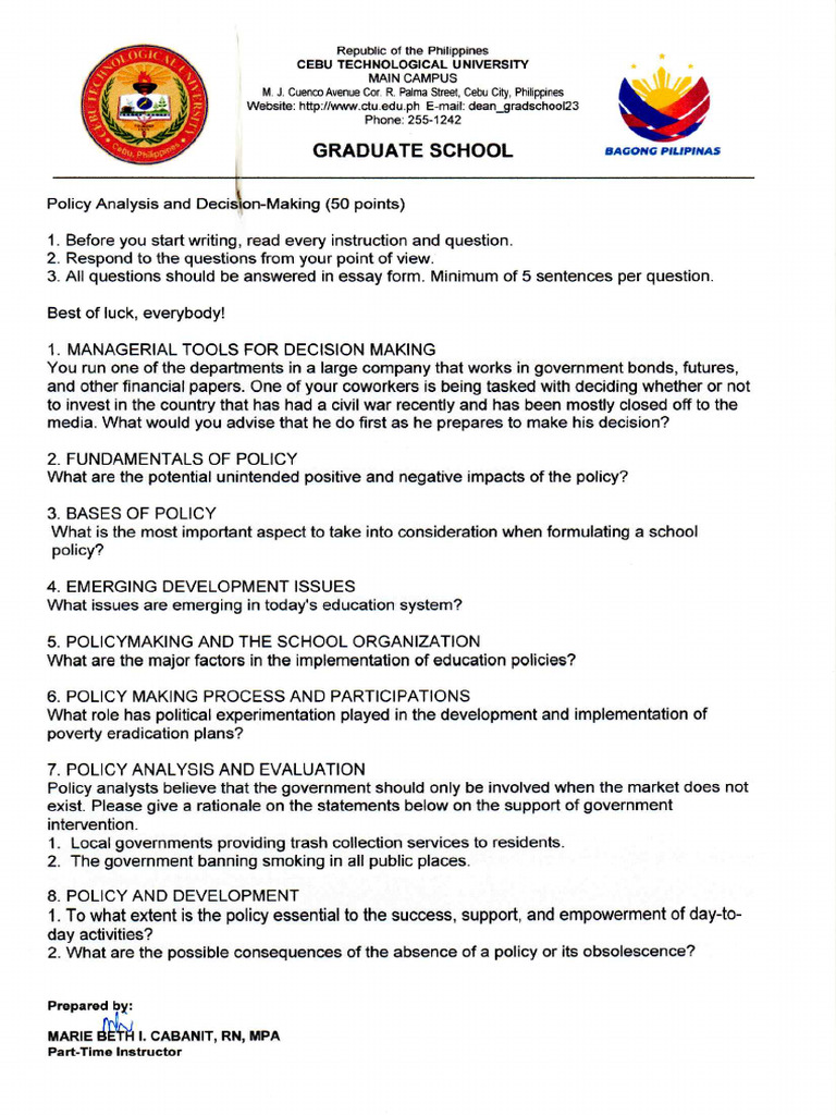 Policy Analysis | PDF