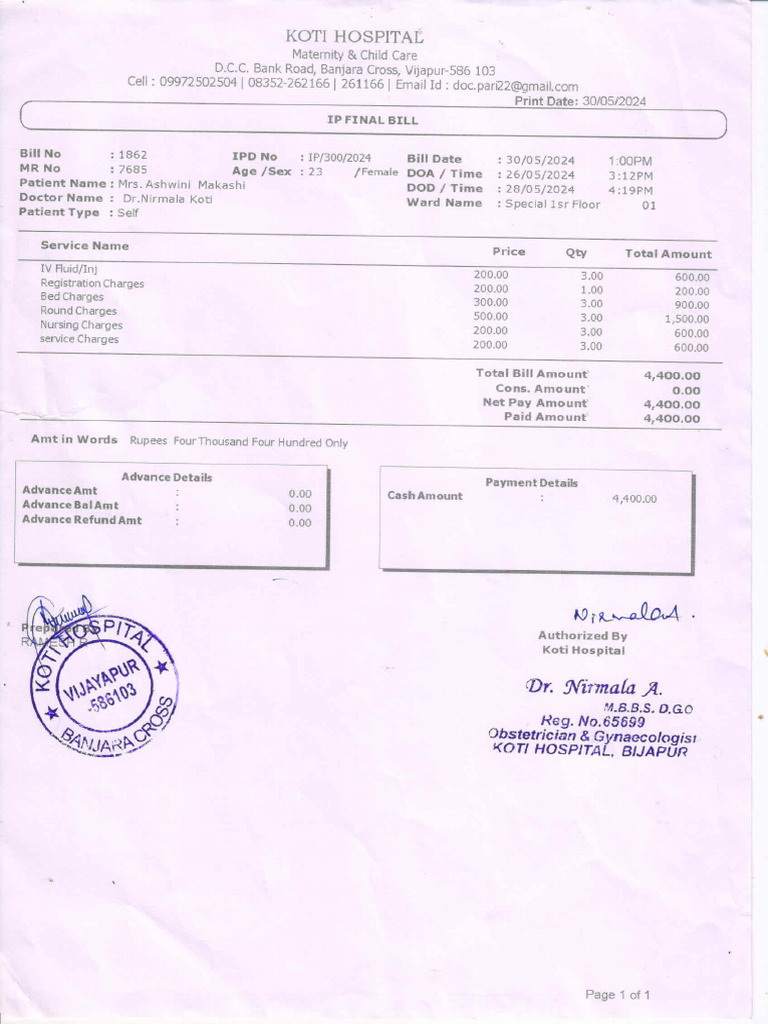IP Final Bill | PDF