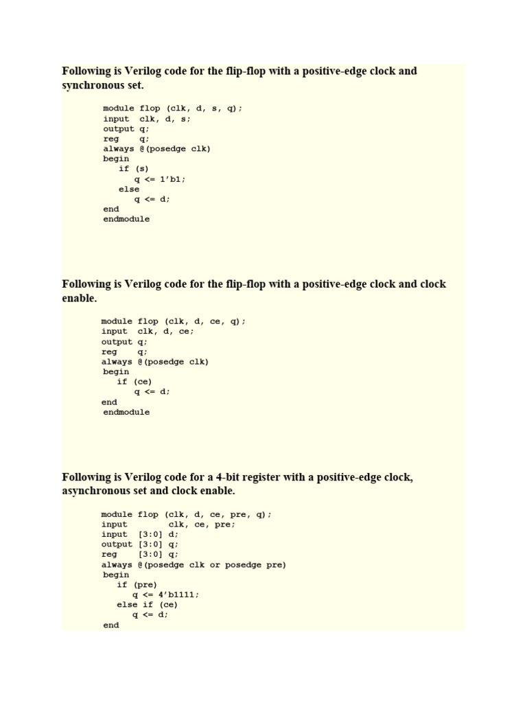Verilog Example Code - Review | Download Free PDF | Computer ...
