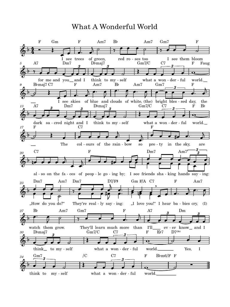 What a Wonderful World Lyrics | PDF