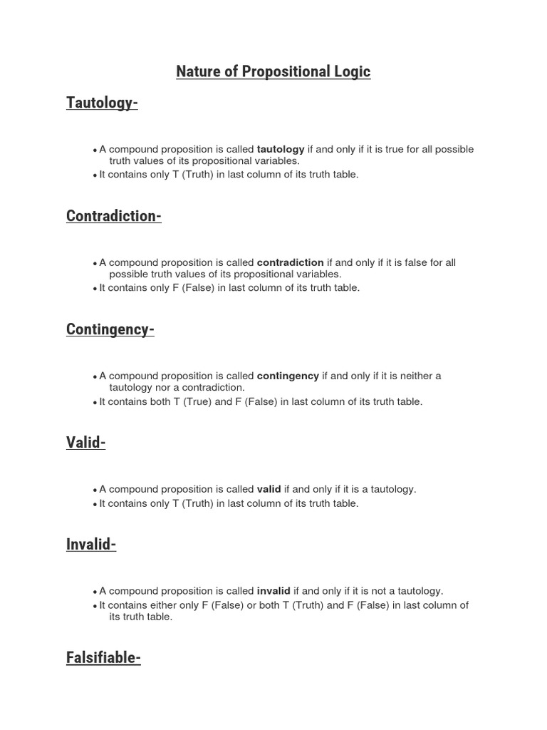 Nature of propositional logic pdf contradiction mathematical logic