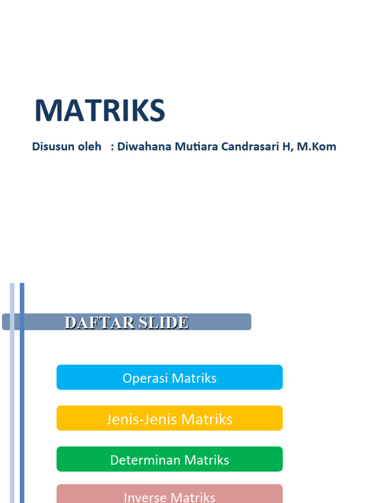Panduan Lengkap Matriks dan Operasinya | PDF