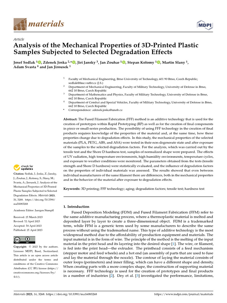 Materials 16 03268 | PDF | Strength Of Materials | Composite Material