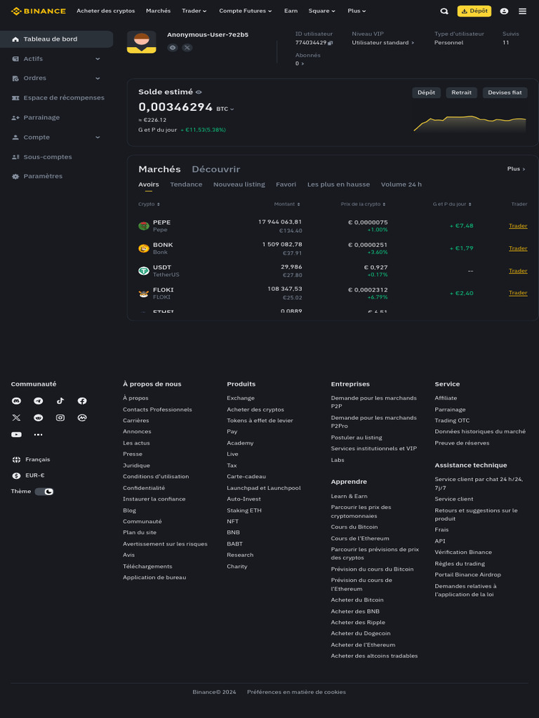 Tableau de Bord - Binance | PDF | Crytomonnaies | Bitcoin