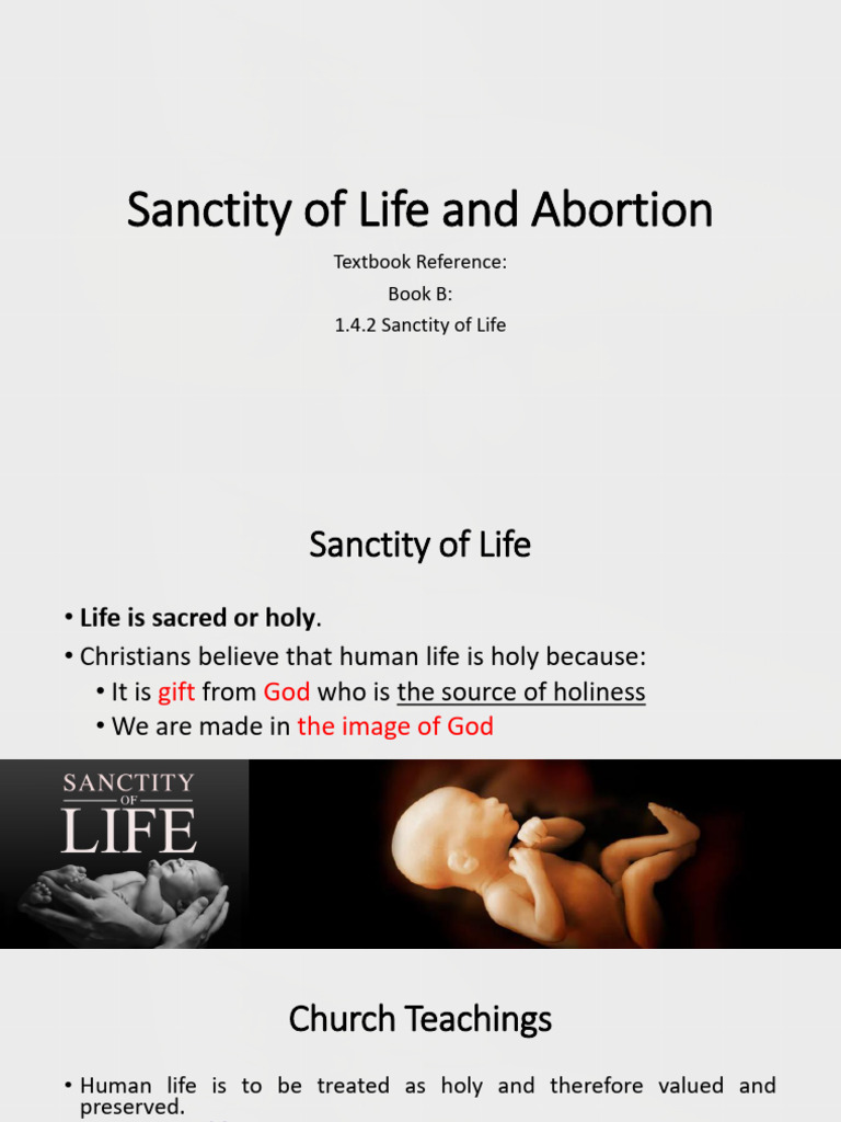 2.3 Sanctity of Life and Abortion | PDF | Abortion | Pregnancy