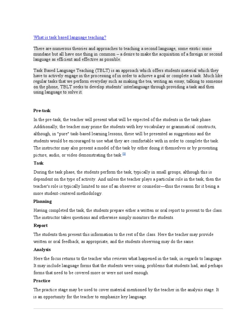 Understanding Task-Based Language Teaching | PDF | Semiotics ...