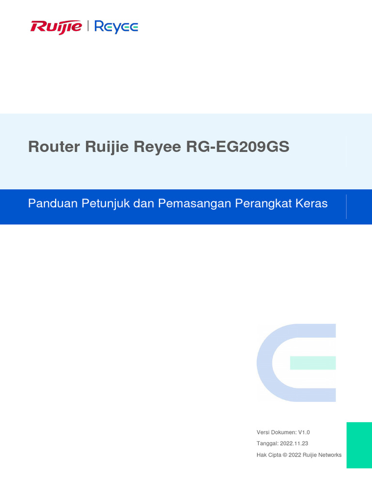 Panduan Petunjuk Dan Pemasangan Perangkat Keras Router Ruijie Reyee RG ...