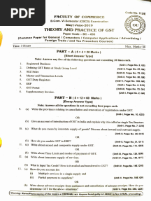 Previous Year Question Paper 2024 GST