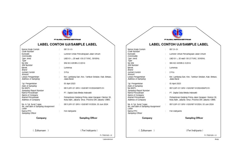 Fr.7502-Label - Tipe Test | PDF