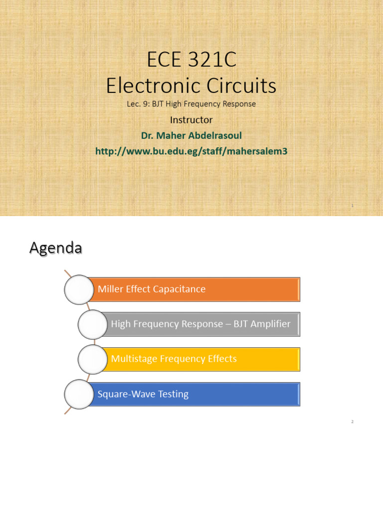 ECE321C Lec.09 | PDF | Amplifier | Bipolar Junction Transistor