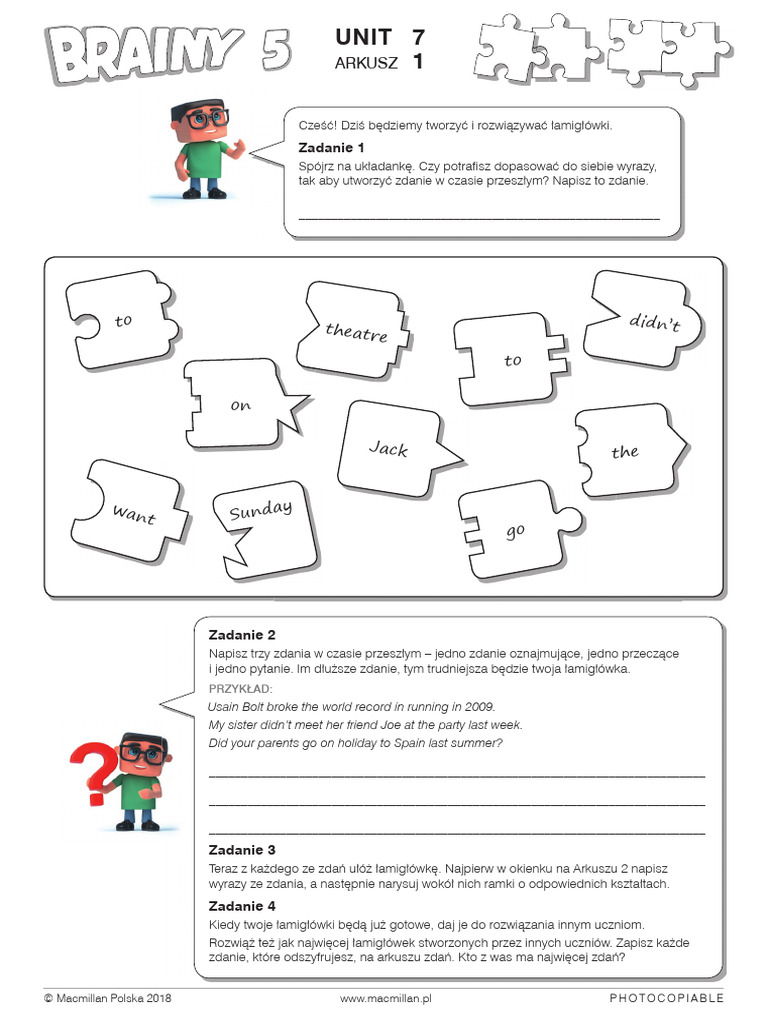 Brainy 5 Worksheet Unit 7 | PDF