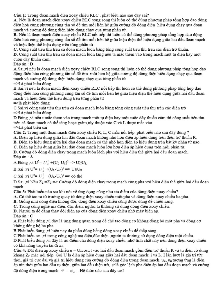 189 cau ly thuyet dong dien xoay chieu file word co loi giai