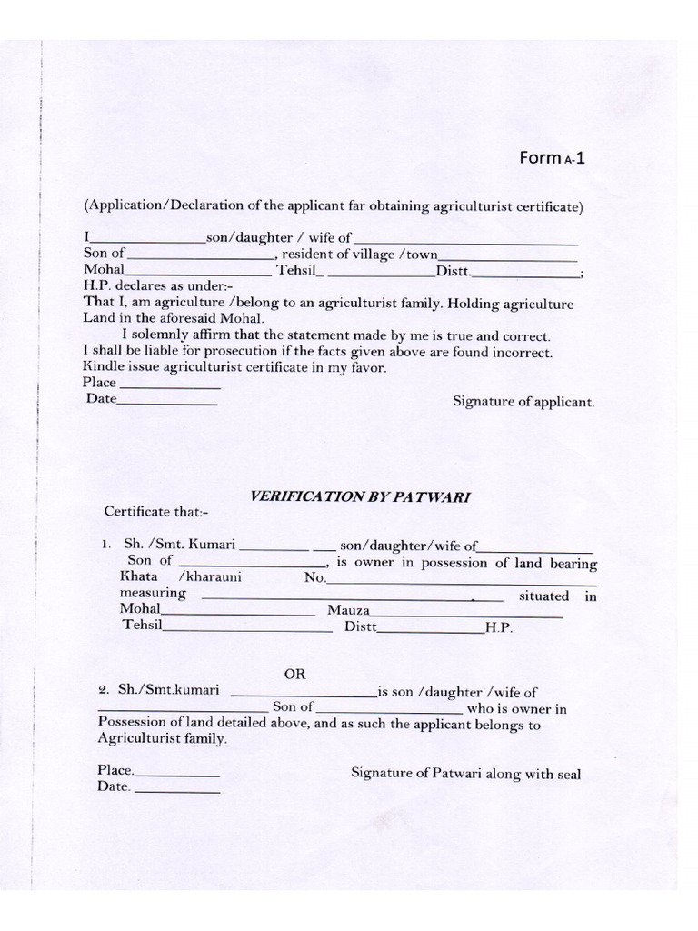 Agriculture Certificate | PDF