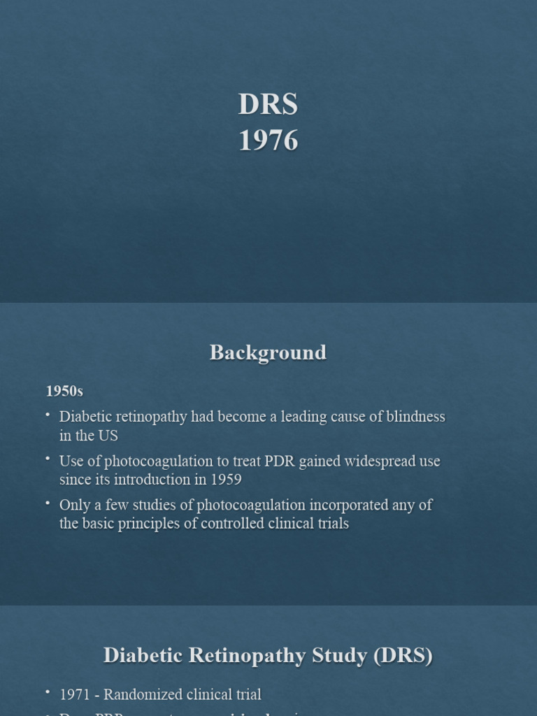 DRS Diabetic Retinopathy Study | Download Free PDF | Visual System ...
