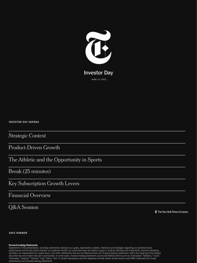 Ny times investor day 2022 pdf share repurchase risk
