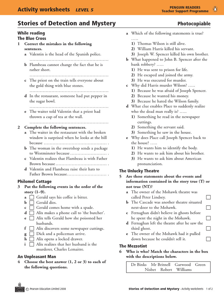 Philomel Cottage Worksheet | PDF