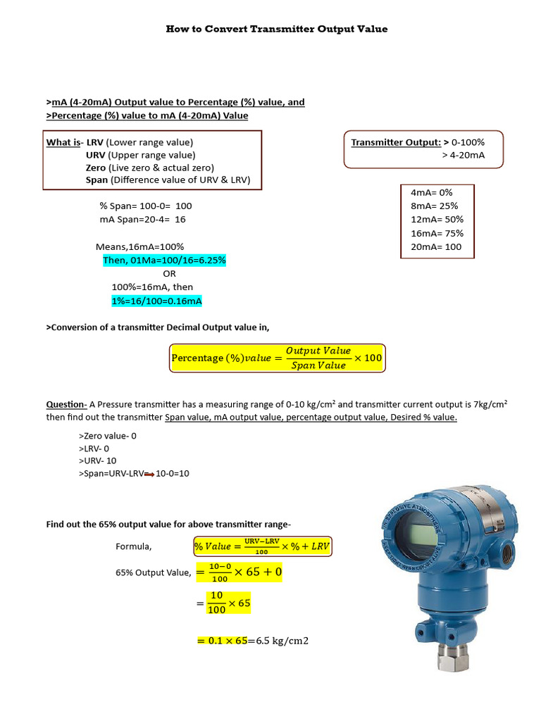 mA to Percentage Conversion Guide | PDF | Percentage | Arithmetic