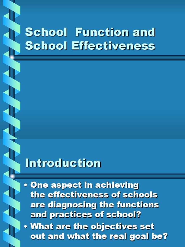 School Function and School Effectiveness | PDF | Teachers | Community