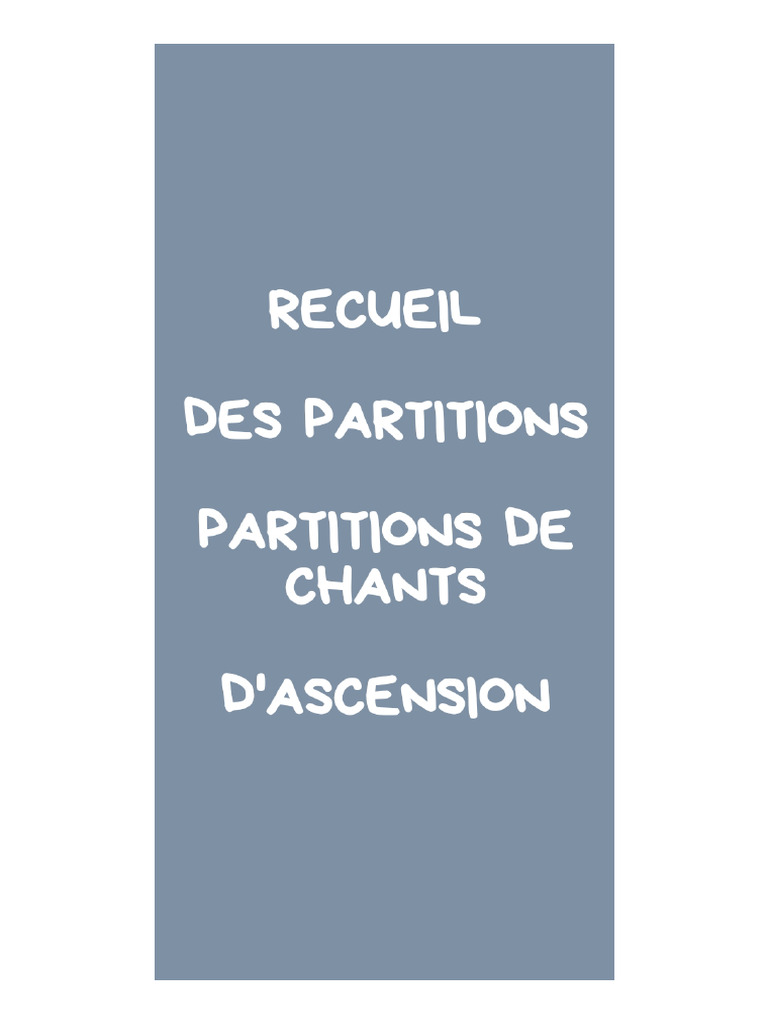 Recueil - Partitions - Chants D'ascension - Fin | PDF | Ketouvim | Psaumes