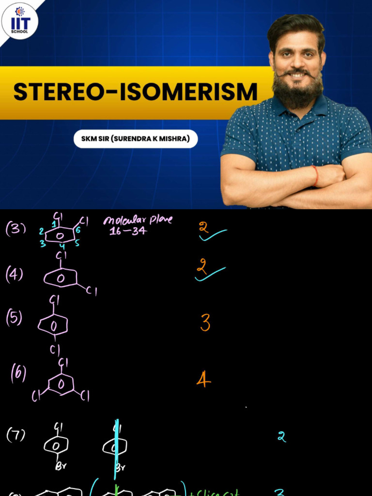 Stereoisomerism - L-12 (Class Notes) - Centre of Symetry and Axis of ...