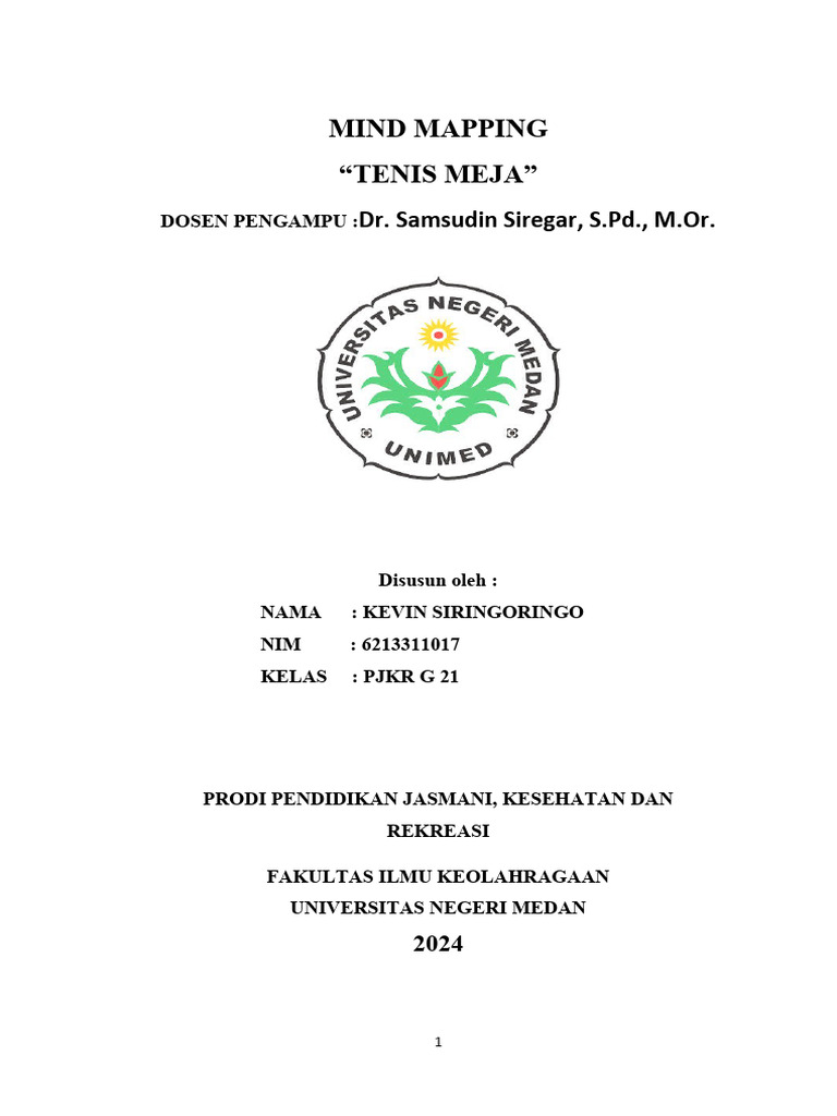 Mind Mapping Tenis Meja dan Manfaatnya | PDF