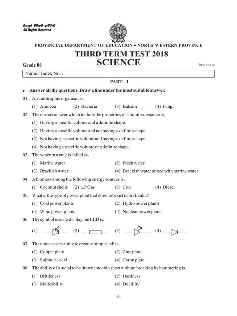 grade-06-science-3rd-term-test-paper-2018-english-medium-north