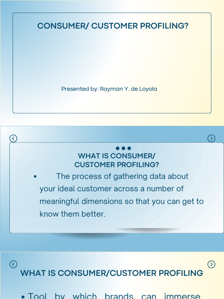 Understanding Consumer Profiling | PDF | Target Audience | Behavior