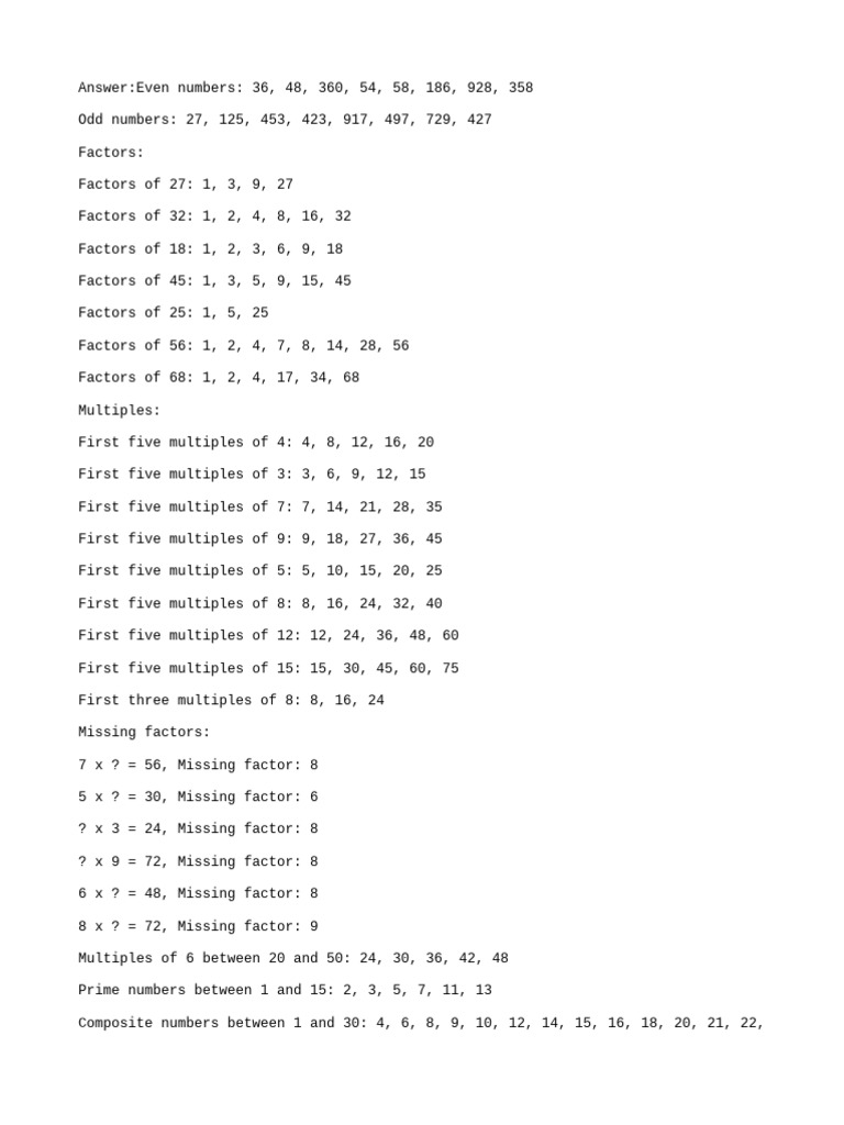 factors_answers | PDF