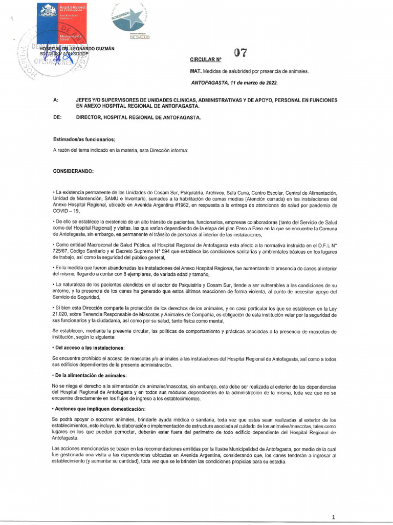 CIRCULAR 07 - 11 de Marzo | PDF