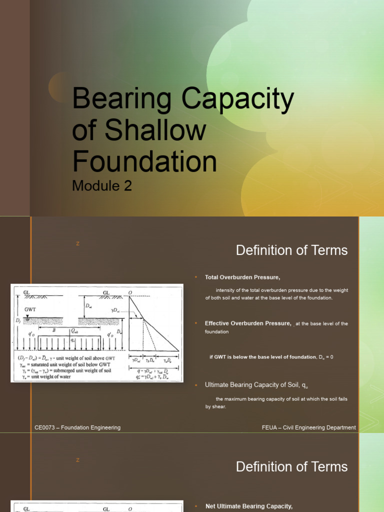 Bearing Capacity of Shallow Foundations | PDF | Natural Materials ...