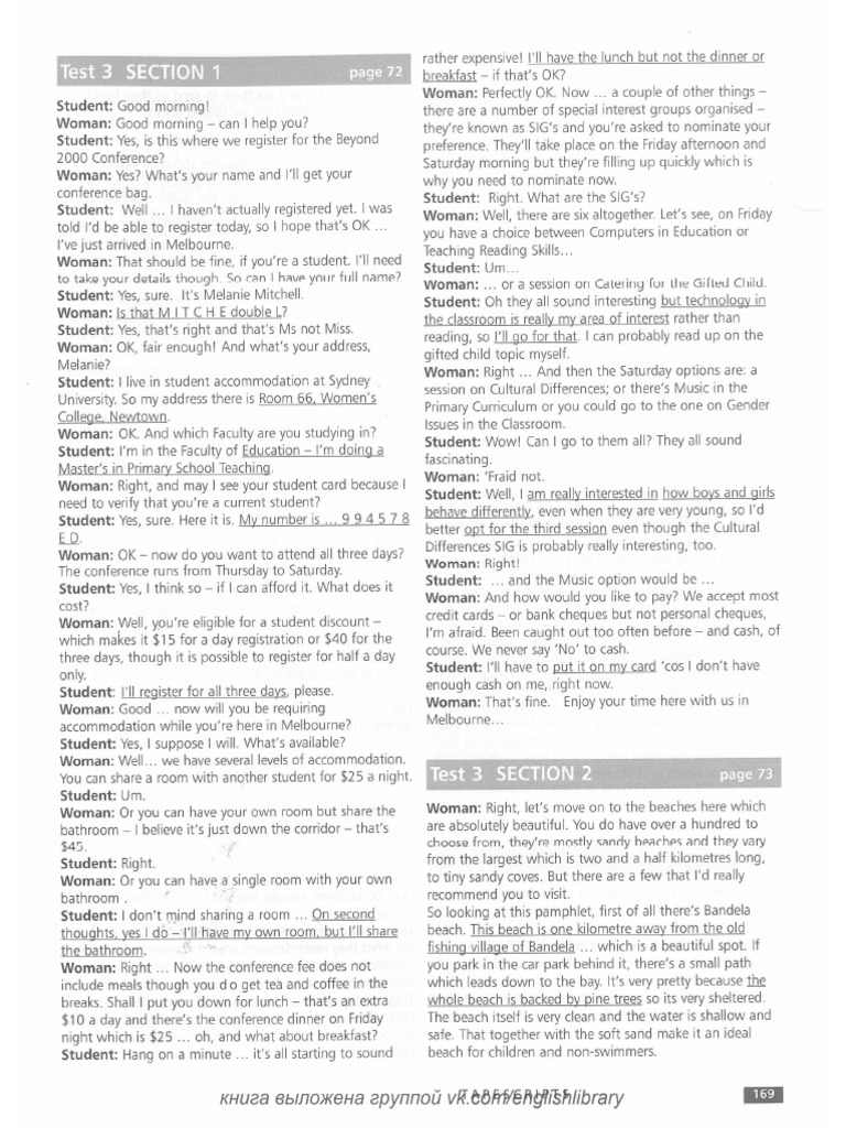 ListeningTest3 Scripts | PDF