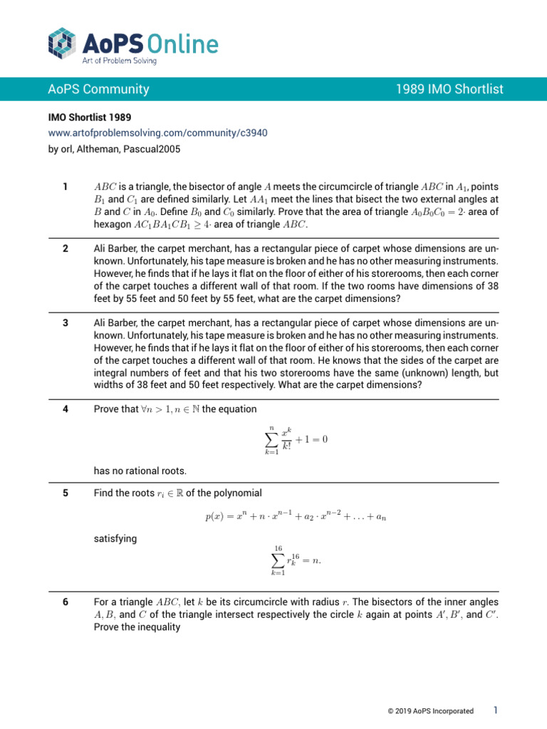 Imo shortlist 1985 to 1990 pdf circle triangle