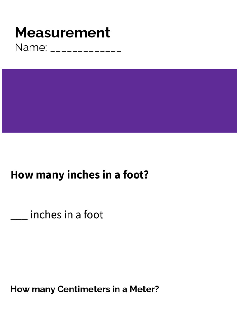 Measurement Quiz PDF