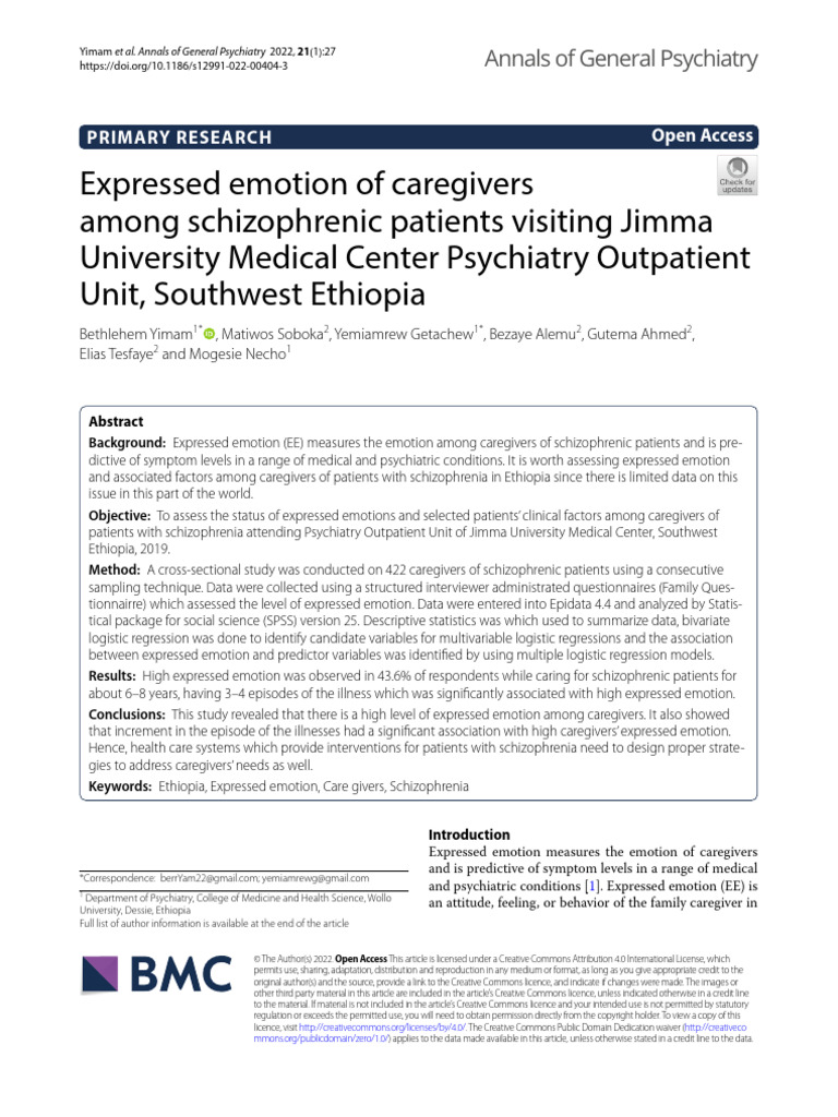 Expressed Emotion | PDF | Caregiver | Psychiatry