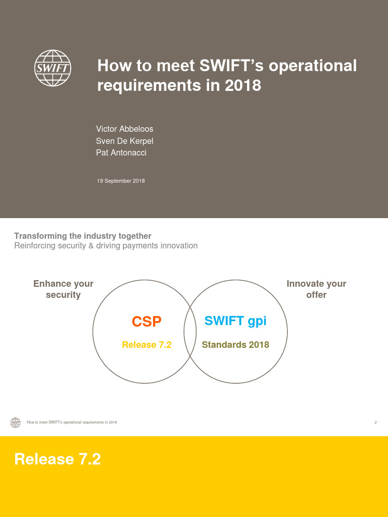 Swift Webinar Howtomeetswiftoperationalrequirements Sept18 | PDF ...