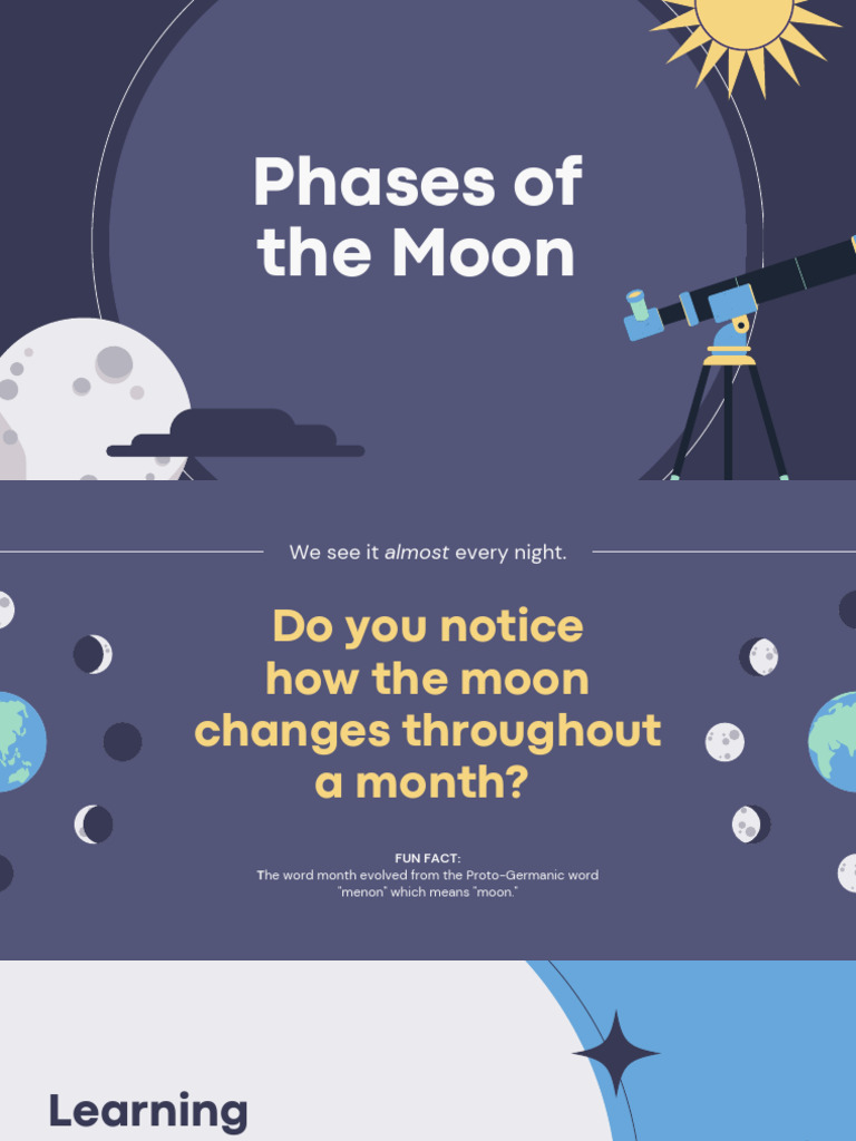 Phases of The Moon Science Presentation in Flat Graphic Style ...