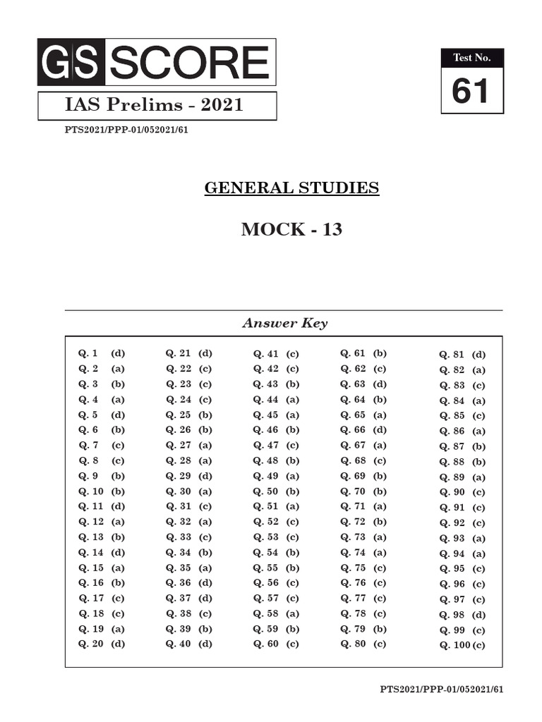 A 2021 GS Score Test 61 | PDF | Stars | Rna Interference