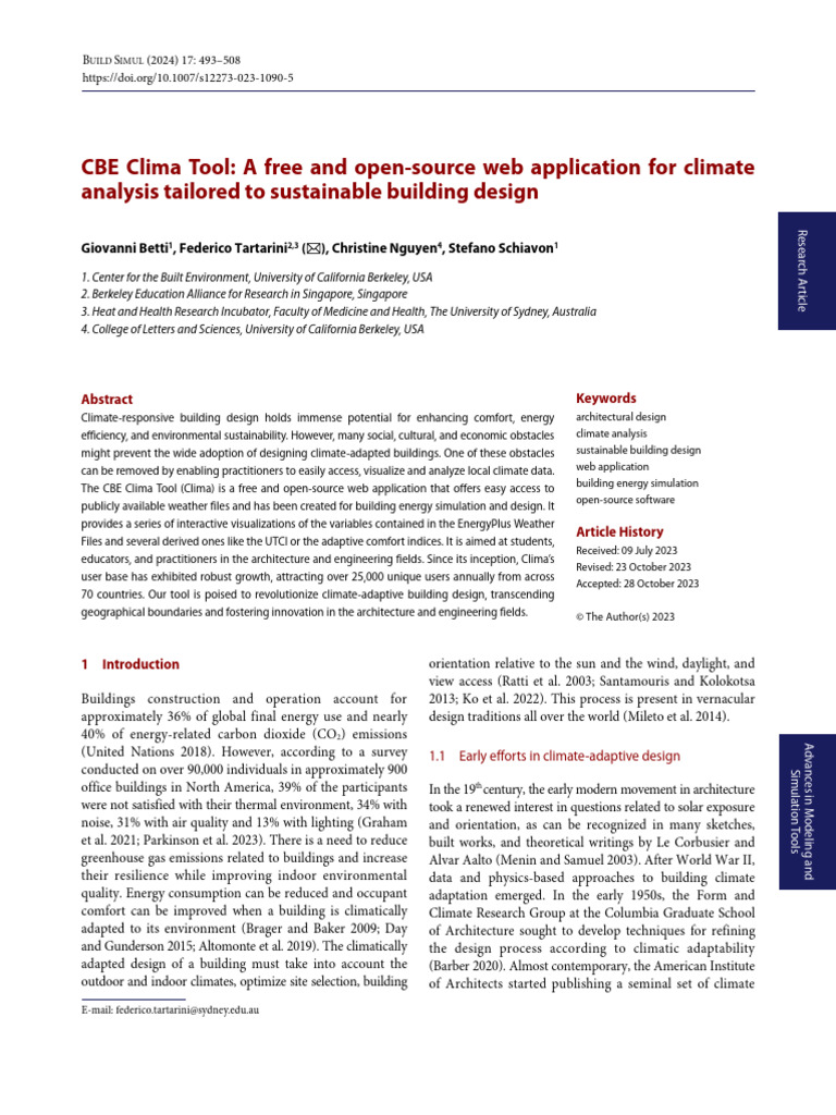 CBE Clima Tool: A Free and Open-Source Web Application For Climate ...