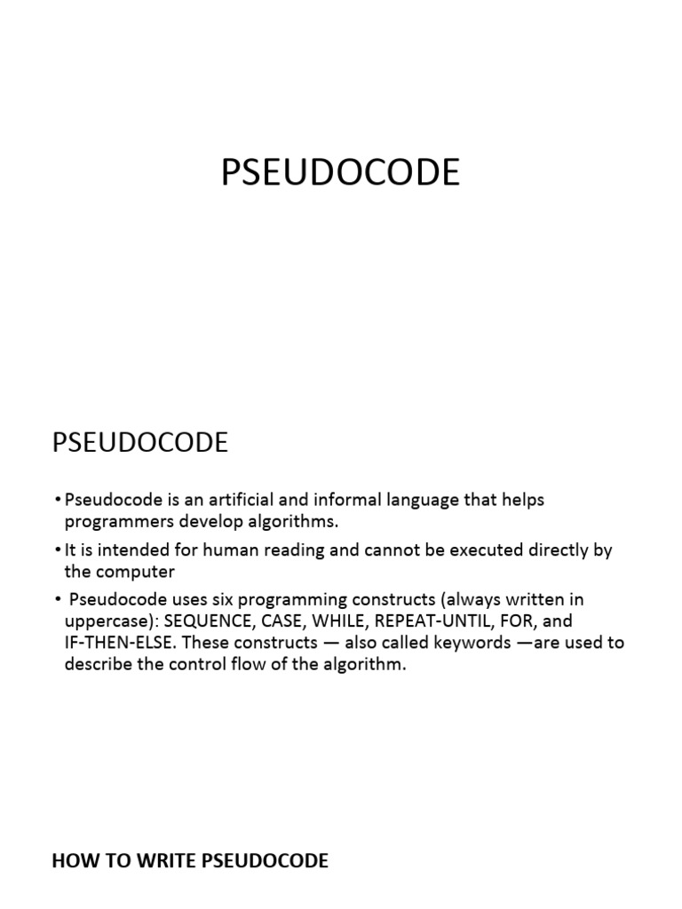 Pseudo Code | PDF