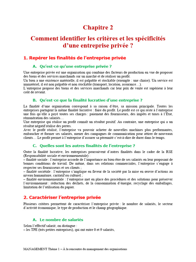 Critères d'une entreprise privée | PDF | Business | Petite ou moyenne ...