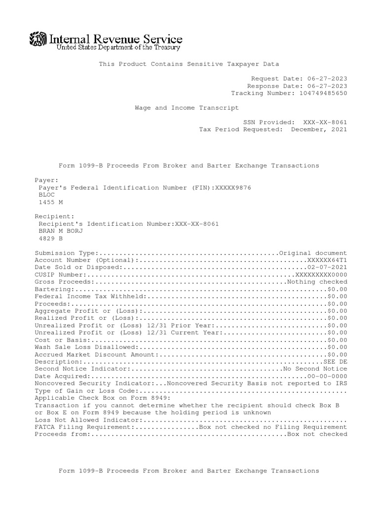 Wage and Income - BORJ - 104749485650 | PDF | Payments | Income Tax In The  United States