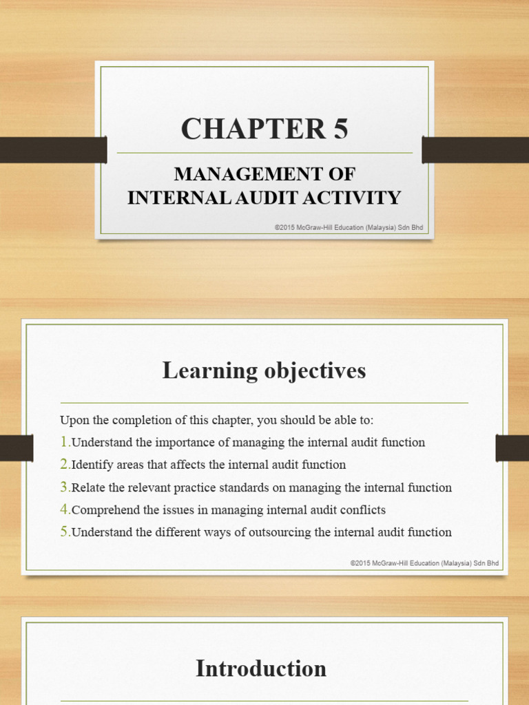 Chapter05 Management of Internal Audit Activity | PDF | Internal Audit ...