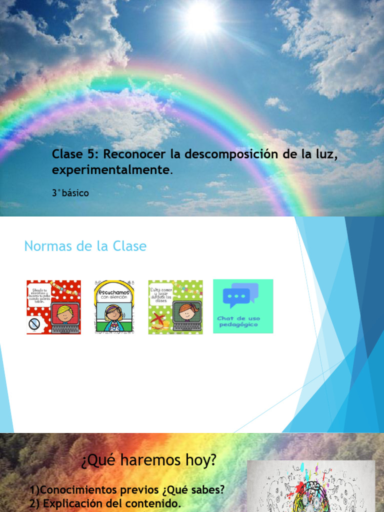 DESCOMPOSICIÓN DE LA LUZ | Descargar gratis PDF | Color | Arco iris