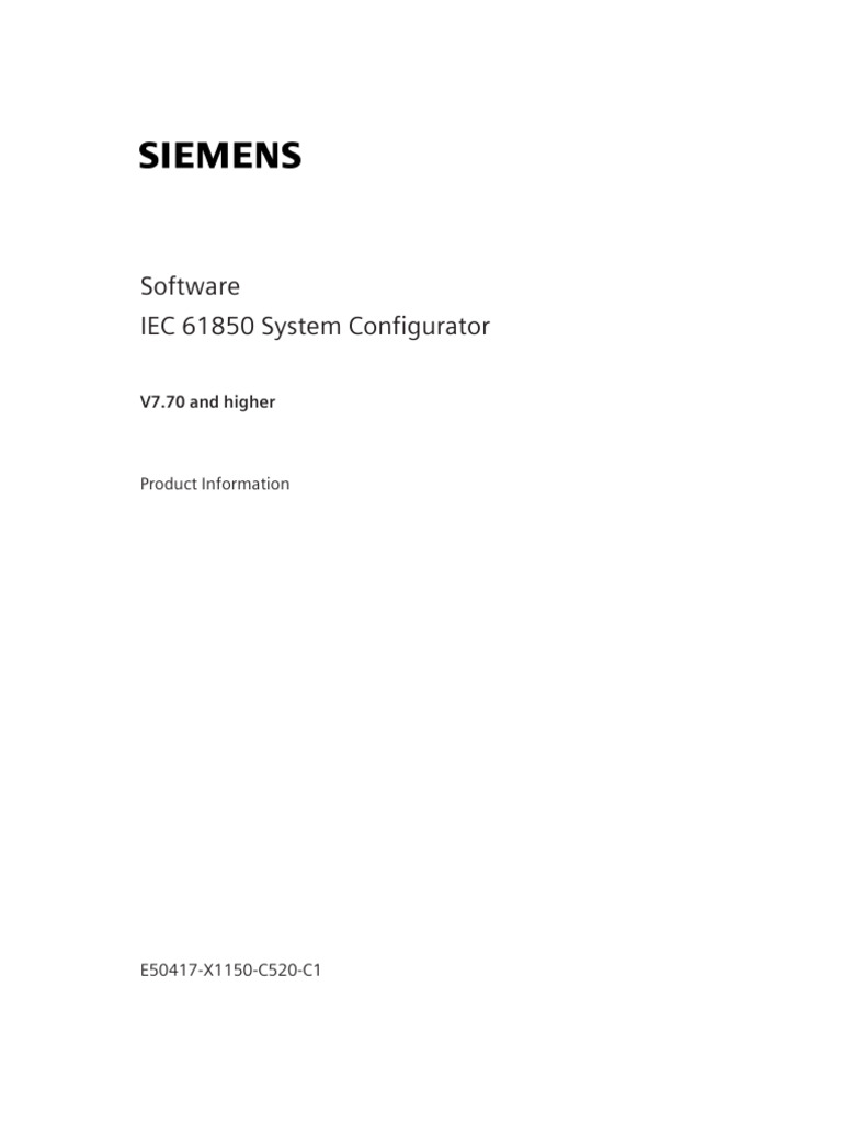 Product Information IEC 61850 System Configurator V7.70 | PDF ...