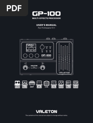 即発送 VALETON GP-100VT 箱説明書付き 1度のみ使用 GP-100 Online Manual JP | PDF