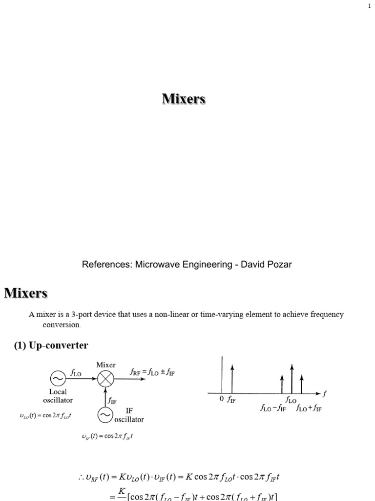 Lecturer4_3_1_Mixer_20202 | PDF | Electronic Engineering | Electrical ...